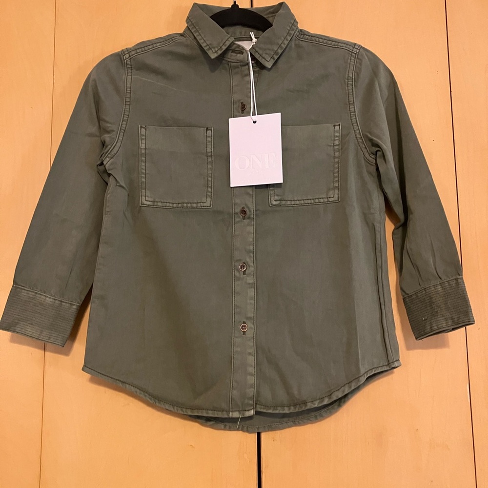 One Teaspoon Olive Button Down Kids Shirt